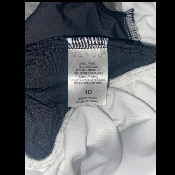 Size women's 10 Venus crisscross one-piece swimsuit in black and white, swimwear - Picture 7 of 7